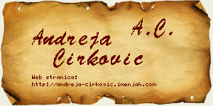 Andreja Ćirković vizit kartica